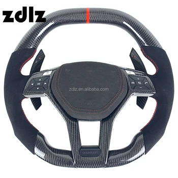 For Mercedes Benz W204 C63 W212 W218 W207 W172 W205 W222 W221 W223 C Class Custom Carbon Fiber Steering Wheel with Shift Paddles