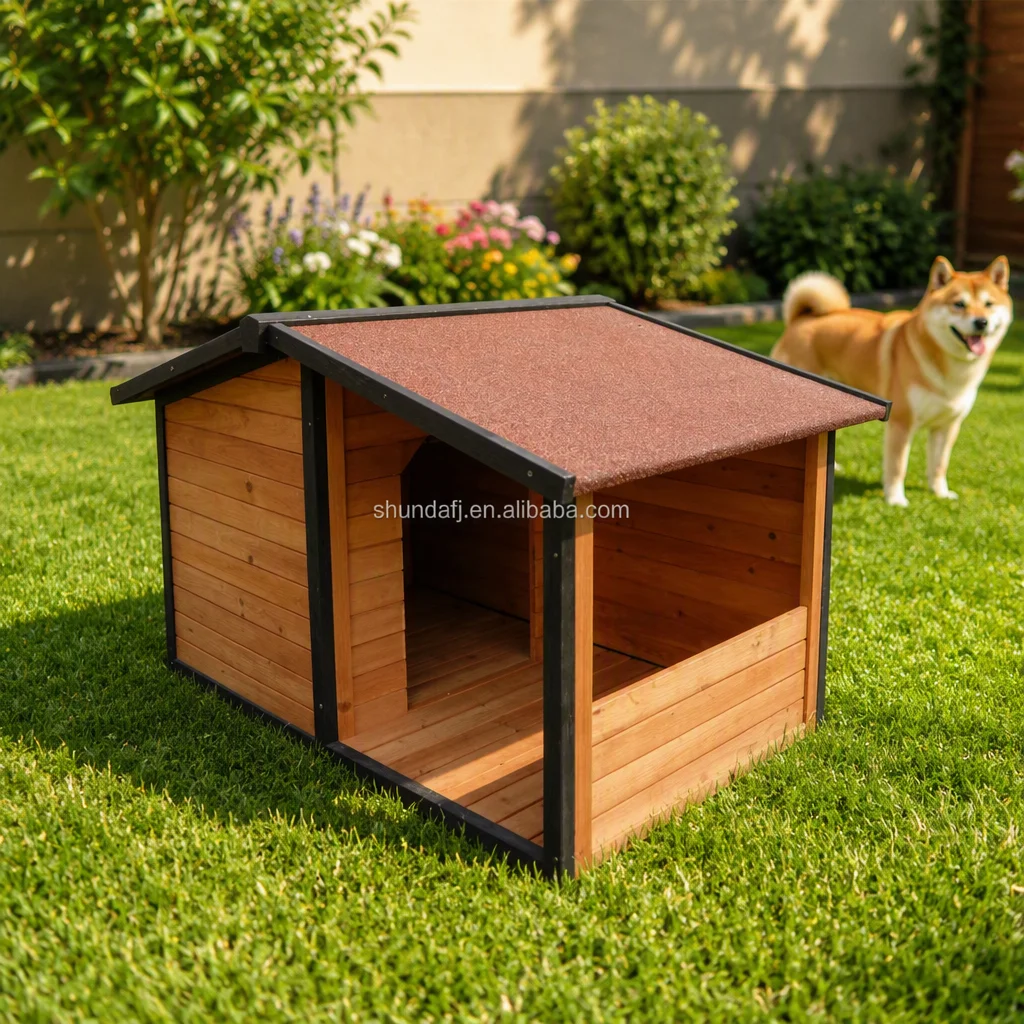 SHUNDA SDD011 木製犬小屋 大型犬用 高級ドッグハウス 防水 ペット