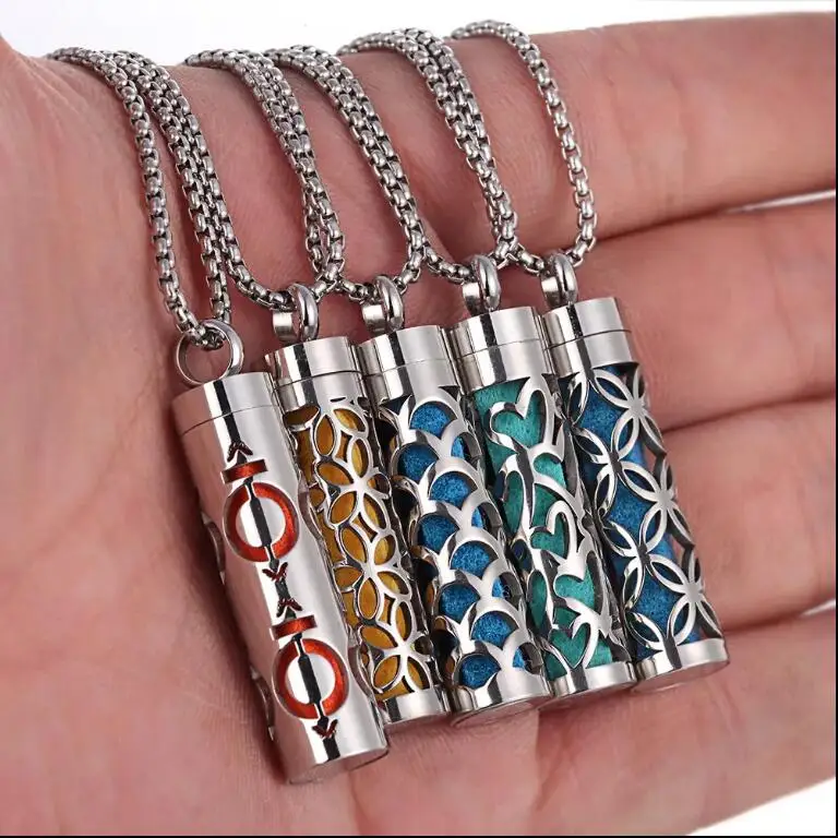 Wholesale Aromatherapy Jewelry Necklace Essential Oil Diffuser Necklace Stainless Steel Open Locket Aroma Scent Perfume Necklace