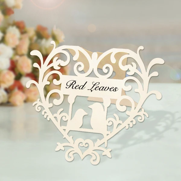 Baifeng Recommended Products 50pcs Laser Cut Love Heart Wedding Name Place Cards 