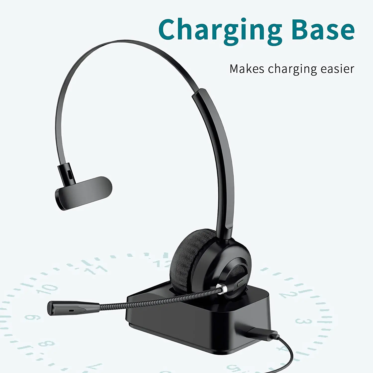 Wireless Business Enc Headset For Call Center Office Telephone Bt 5.0