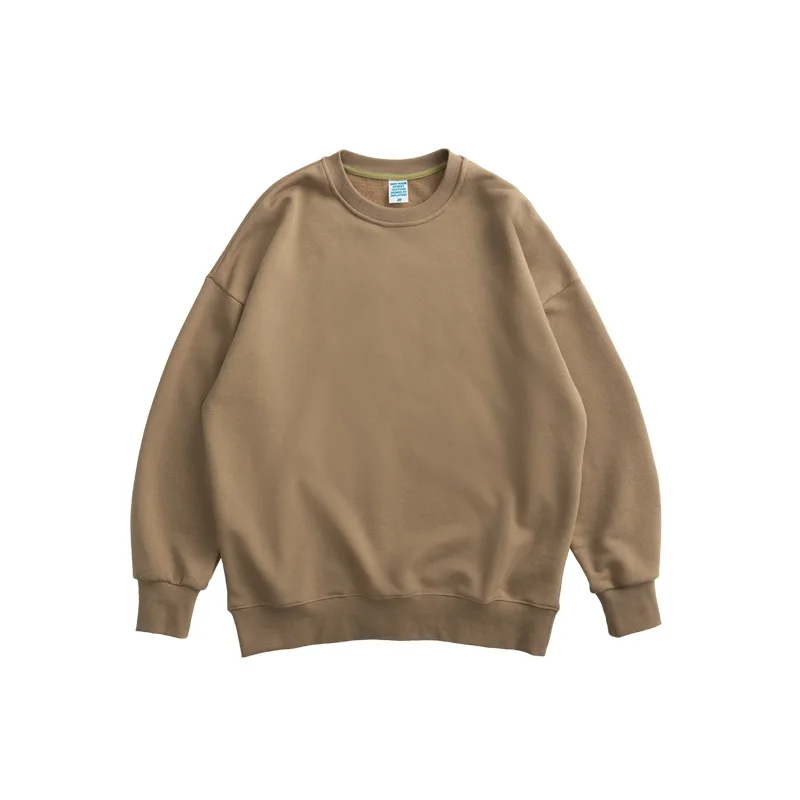 Women Plain Custom Crew Neck Sweatshirt Ladies Brown Terry Cloth