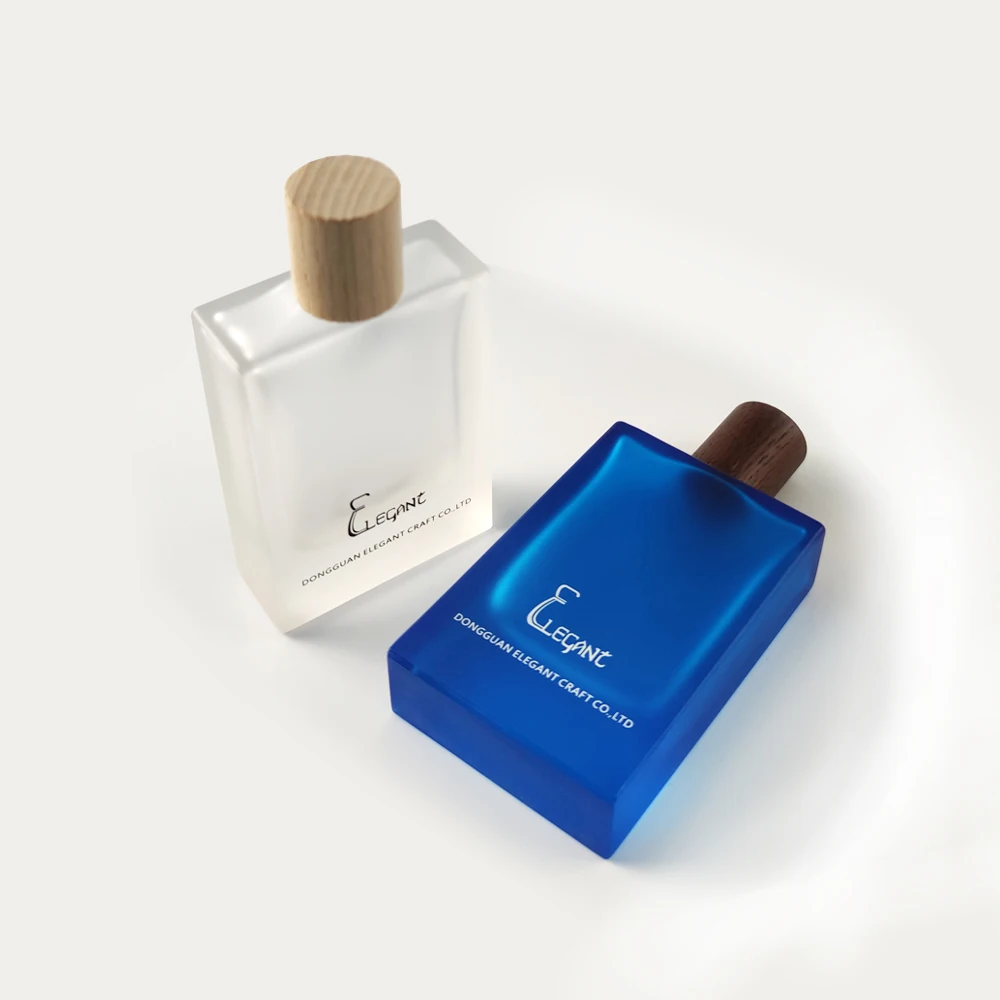 30ml 50ml 70ml 80ml 100ml Simple Modern Style Round square Rectangular Cologne Perfume Bottle with Wooden Cover