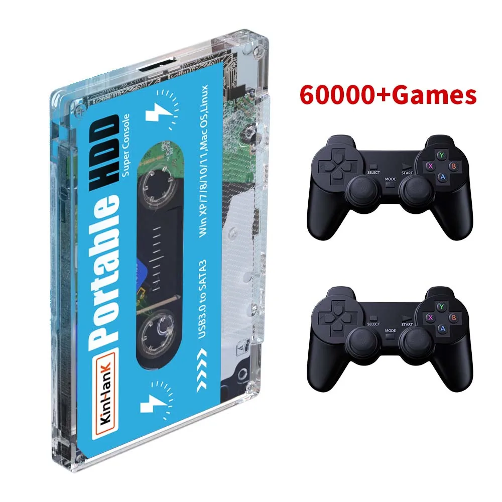 Newest 500G Gaming Hard Drive Super Console for Laptop/Pc Base Retro Arcade  Game 500G HDD Portable External Hard Drive Disk, image size:1000x1000