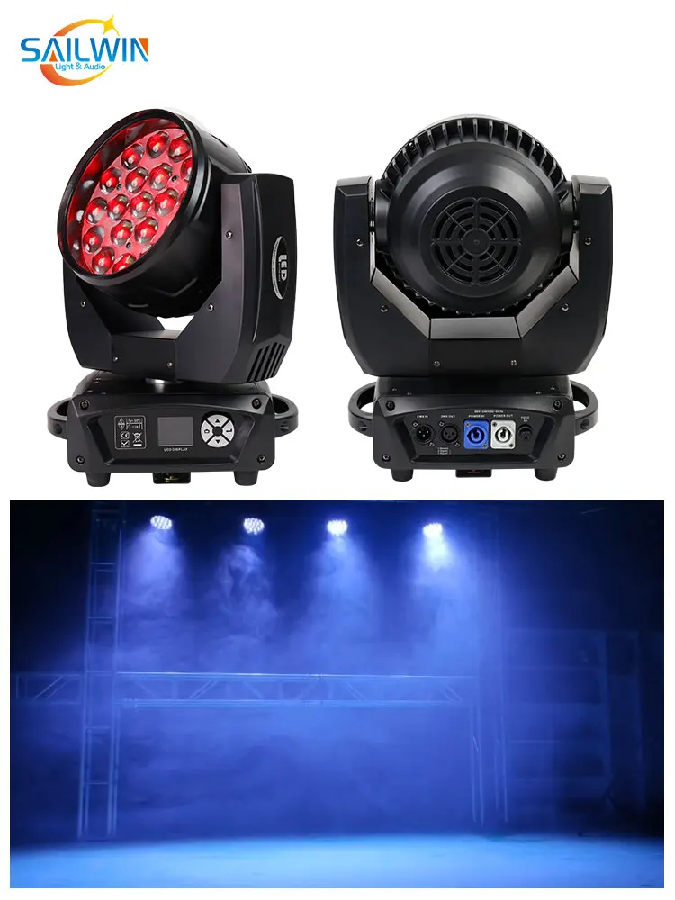 SAILWIN 19X15W RGBW4in1ズームウォッシュLEDビームムービングヘッド