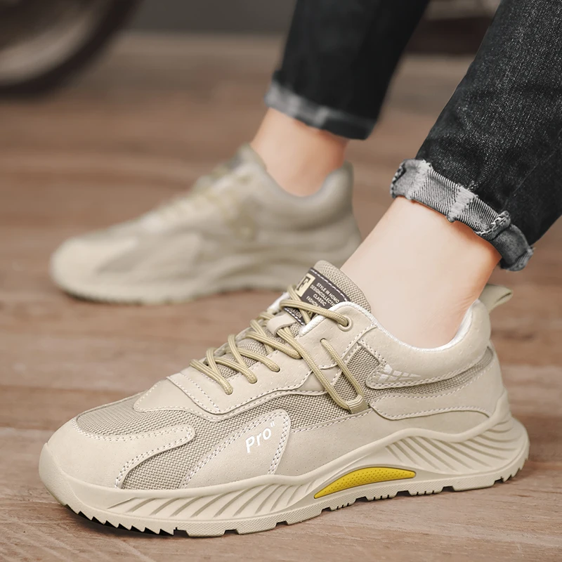 Accept OEM Service 4 Season Hand Made Genuine Leather Breathable Mesh Casual Sport Shoes For Men