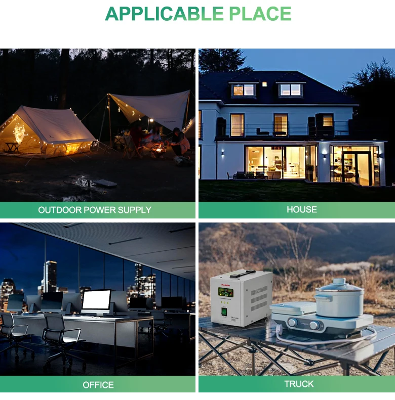 500va 800va 1000va 1500va AVR Function 110VAC 220VAC DC to AC Pure Sine Wave Home Power Inverter Converters with UPS Mode