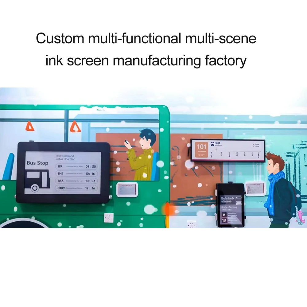 Customized Smart Ble E-ink Display Screen Waybill GPS Data Logger e ink tracker Temperature and Humidity Sensors OEM Factory