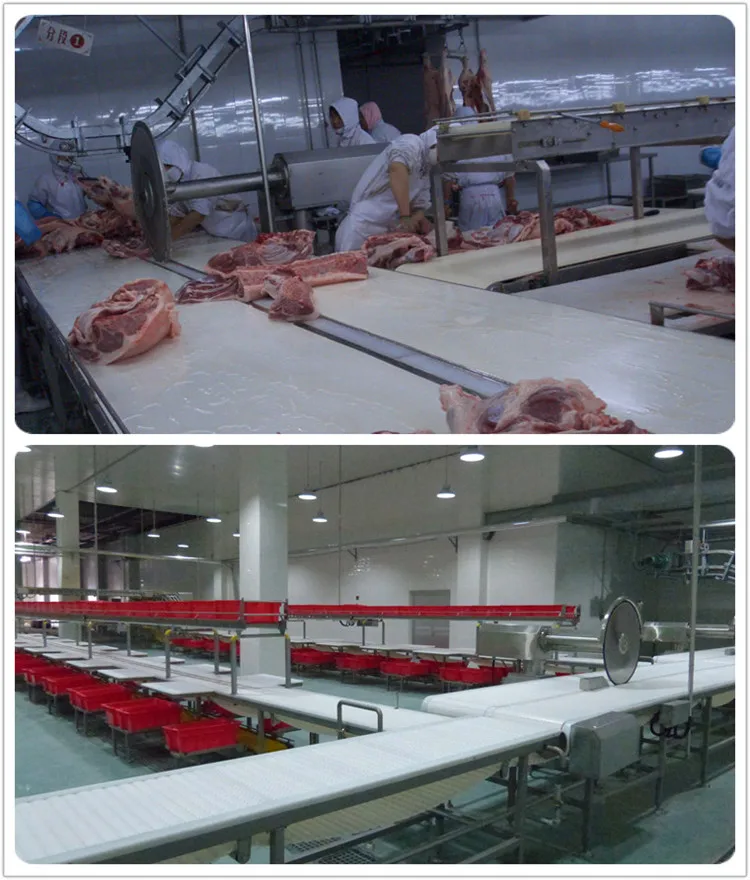 Pork processing machinery for the slaughterhouse and meat cutting industry