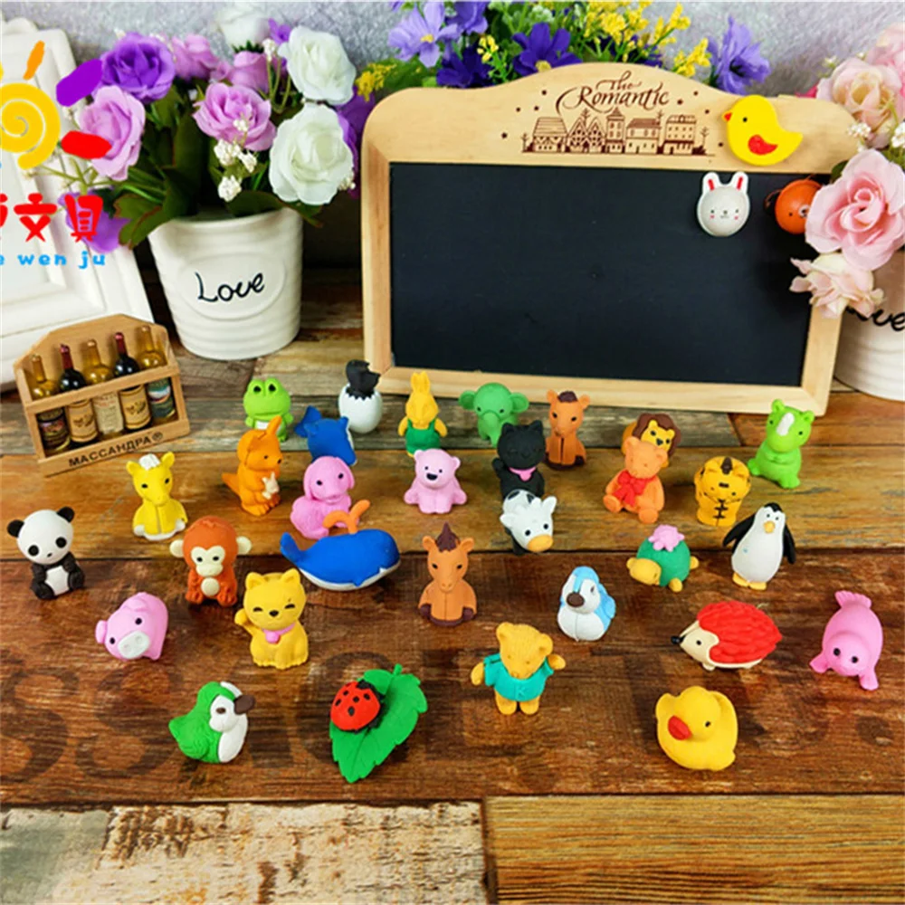 Kawaii Eraser,Cartoon Kids Pencil Erasers Funny Animal Cute Eraser For