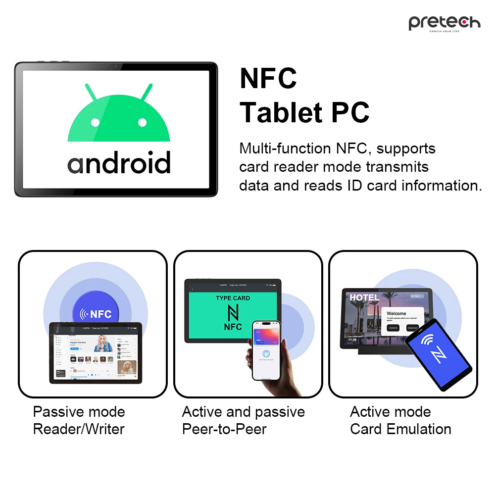 Customize Android Tablet with Rfid Reader Nfc Android 13 Mt8168 Mt8768 Octa Core Tablet Terminal Pos 10inch