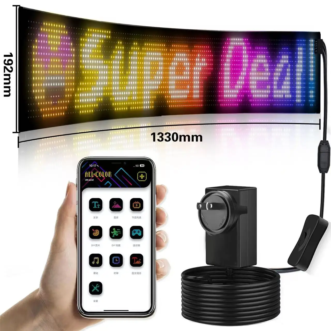 Flexible Car Window LED Digital Display Screen - Multi-function