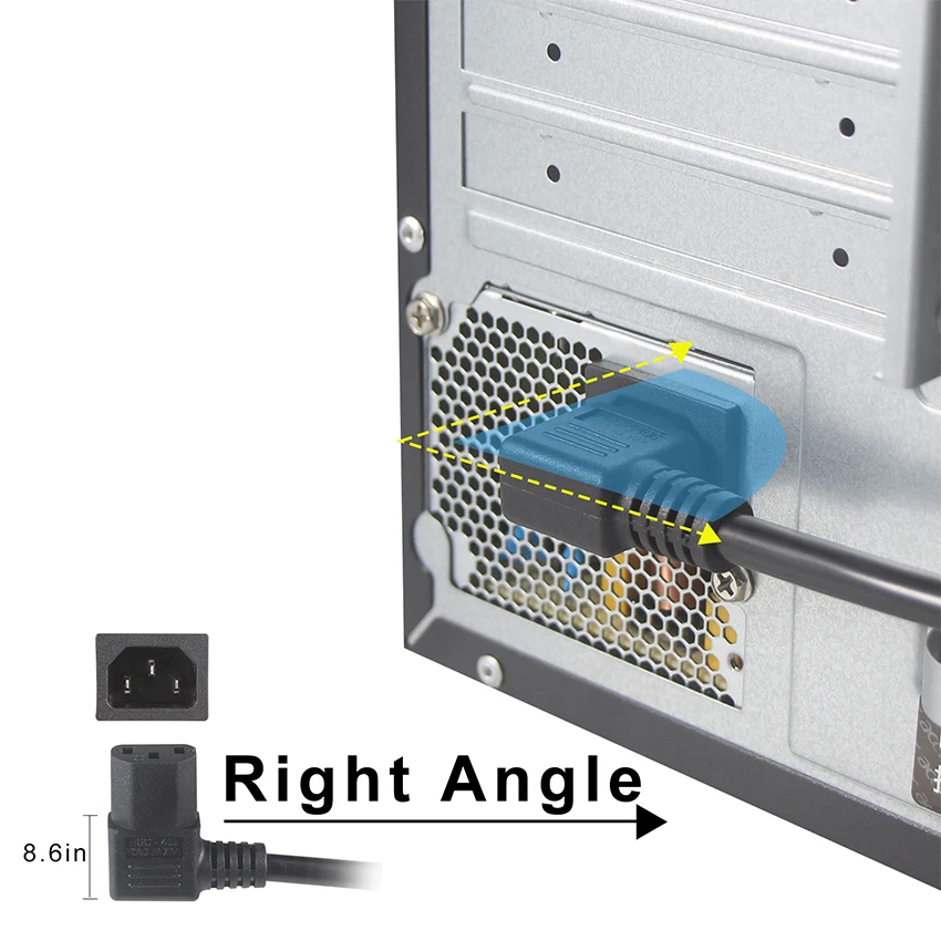 USA NEMA 5-15P Plug for Computer Cable Copper Usa Standard Angle C13 Ac Power Cord 9