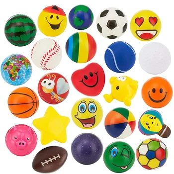 Custom Pu Anti Stress Ball Gifts Promotional Toy Assorted Squeeze Stress Ball Plastic Sports Toy Balls for Kids