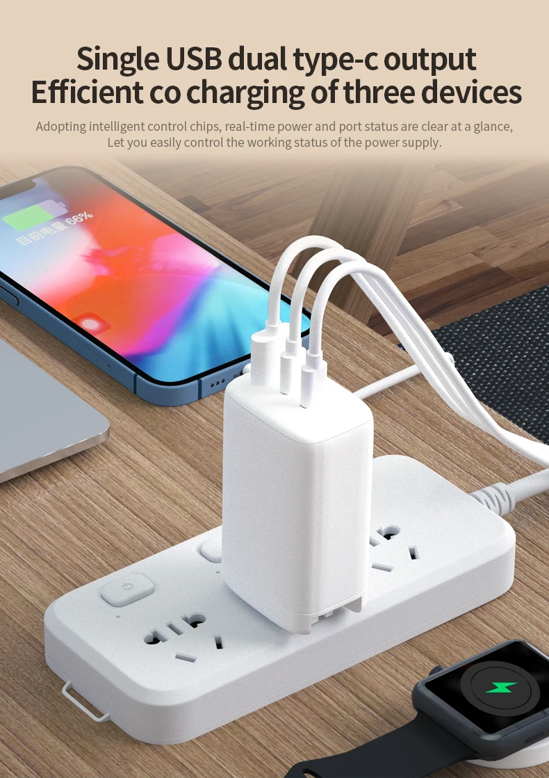 Usb C Wall Charger Pd 65w Fast Chargers For Camera 6 In 1 220v Usb Dual ...