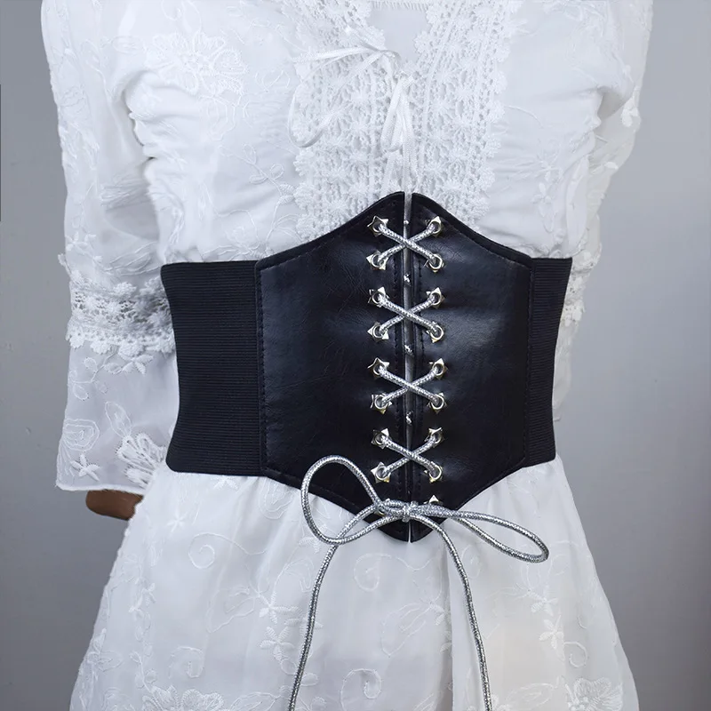Accessoire Costume Réglable 65-85cm Chaîne Clavicule Ceinture Corset Pour Femme Corset Rétro Corsets à Lacets Élastique Ceinture Rétro Femme