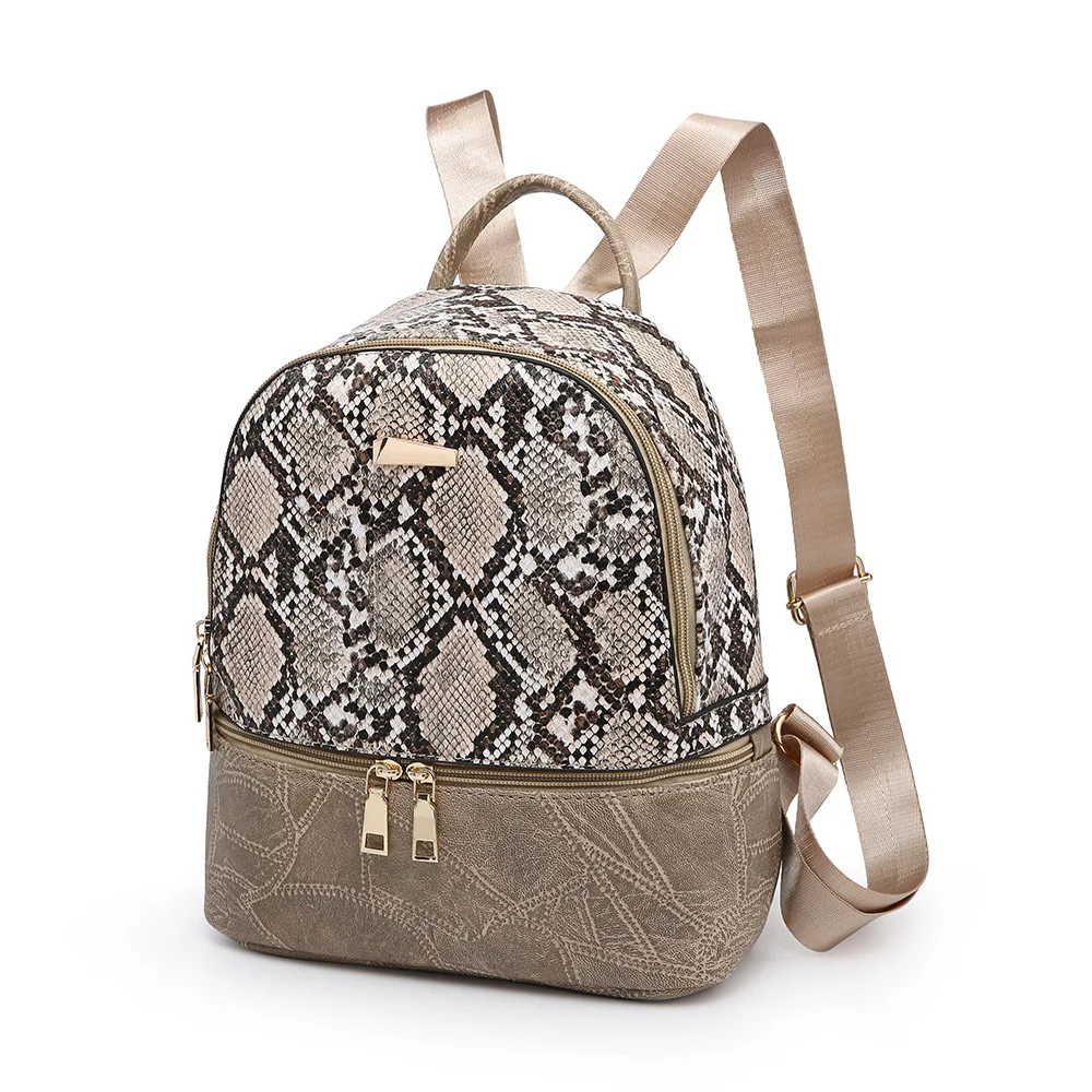 khaki leather backpack