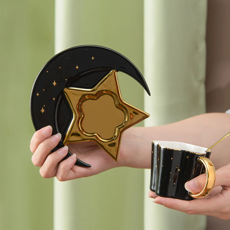 卸売ノベルティ星型ティーカップ＆ソーサーセット磁器コーヒーカップ