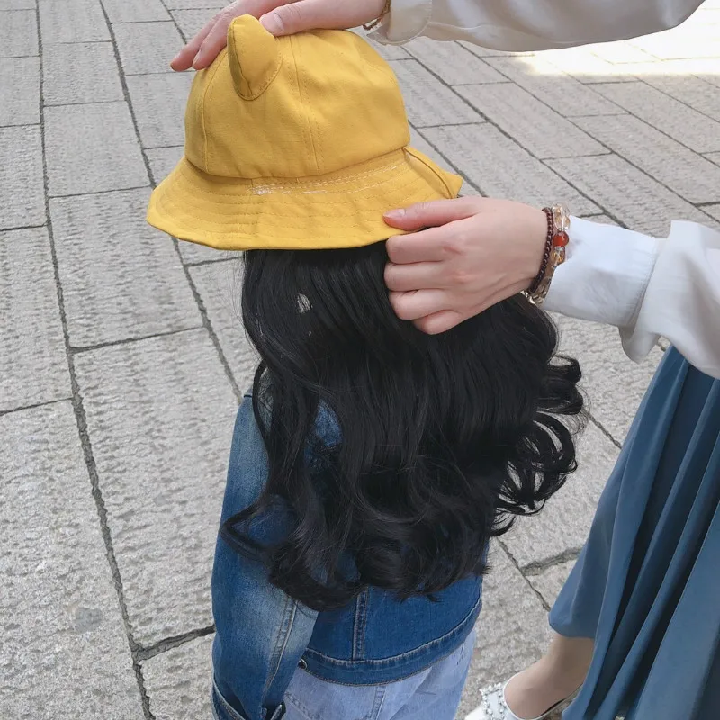 Braids Bucket Hat Curly Hair Washed Bucket Hat Cherry Glow XL display picture 1