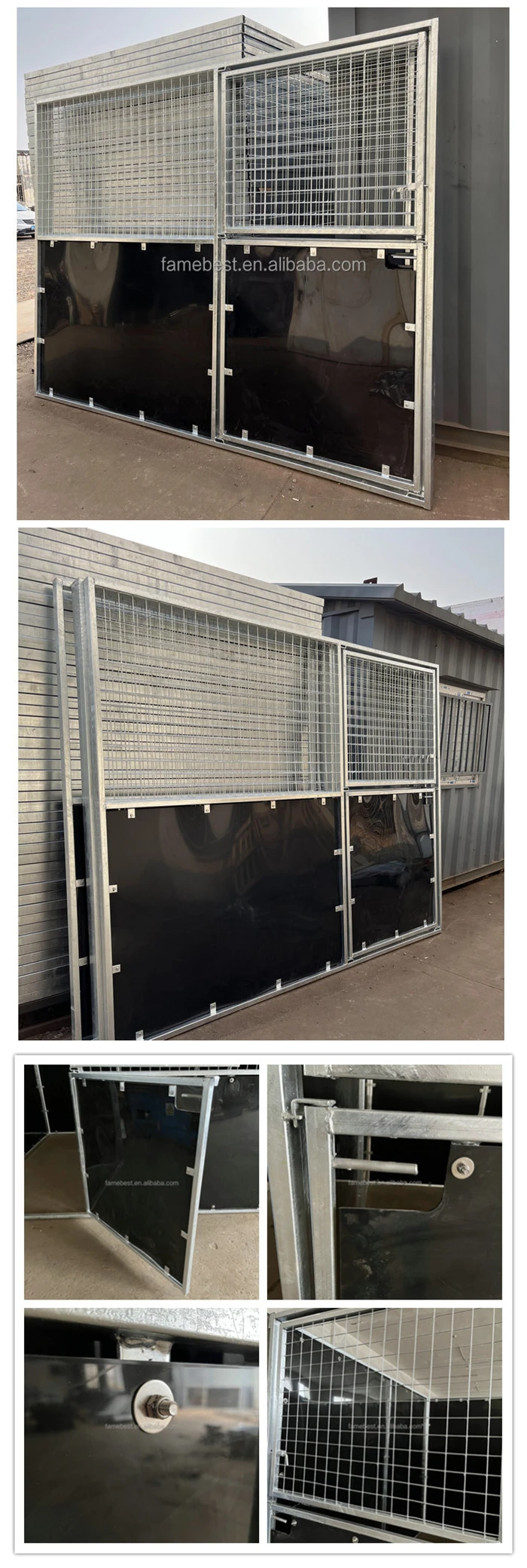 Outdoor Portable Horse Box Horse Stalls Set Horse Stable Door Barn Roof