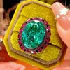 open size Black gold Parra green ring