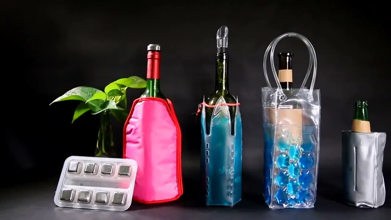 Custom Design Gel Ice Pack Pvc Wine Bottle Cooler Bag With Handle Buy