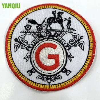 OEM Manufacturer Custom Round Shape Embroidered Garment Patch Sew on Designer Logo Clothes Badge