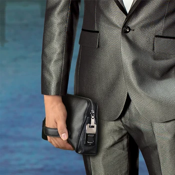 Newest Amazon Small Business Travel Quality Genuine Leather Briefcase Wallet Fingerprint Lock China Designer Handbags Men