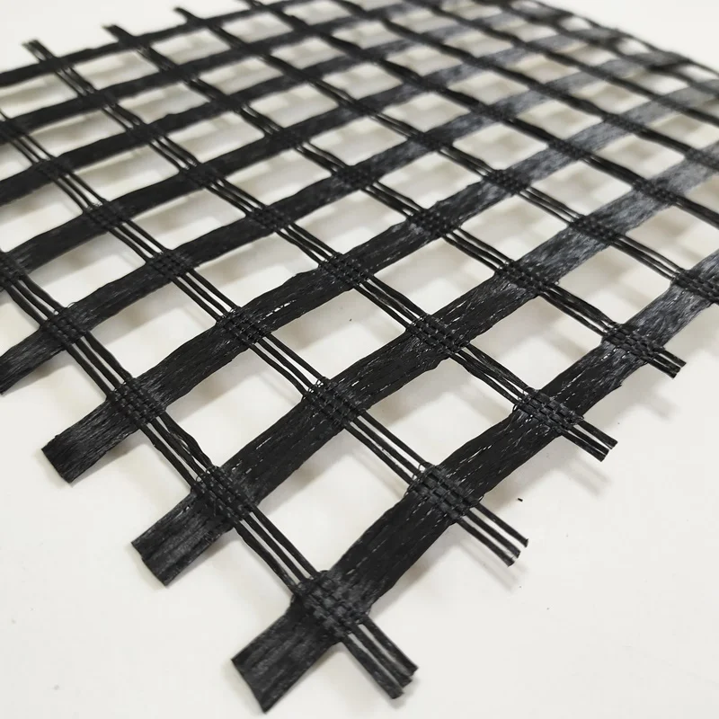 Fiberglass Geogrid Retaining Wall Glass Fiber Mesh Geo Grid For Road Reinforcement And Soft Soil