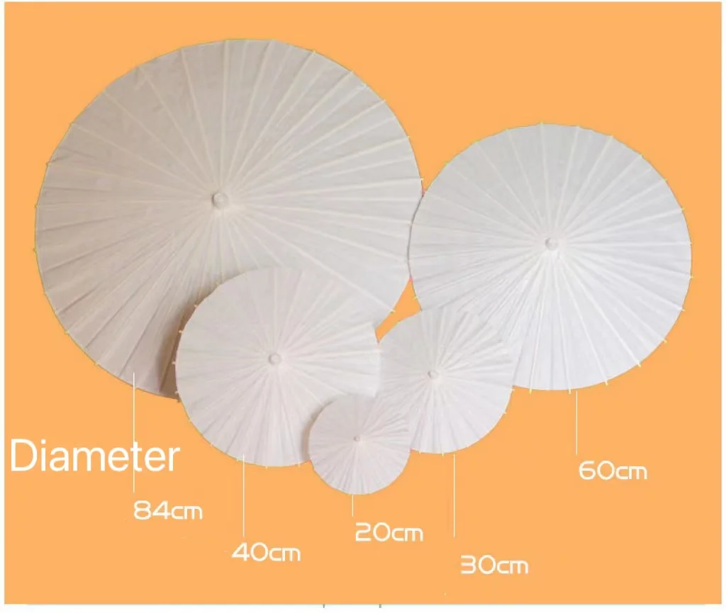 Wholesale Plain White Wedding Oil Paper Umbrella Fashionable