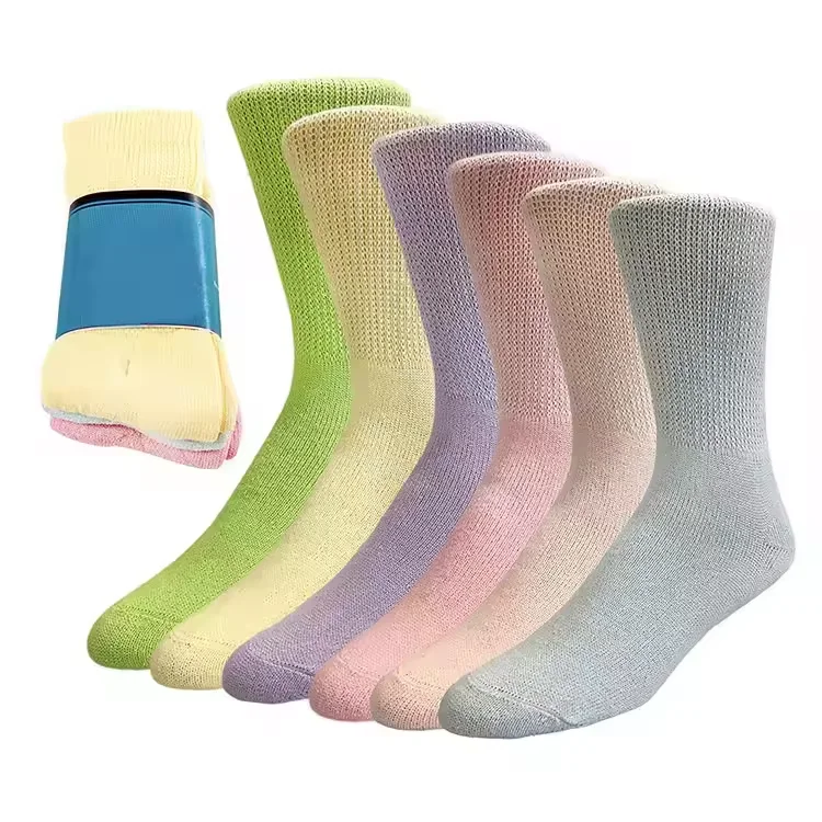 Custom Printed Soft Diabetic Socks Unisex Bamboo Non-binding Diabetic Compression Socks