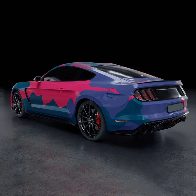 Custom Car Wrap Sticker Glossy Matte Waterproof Pattern pink Blue Car Auto Vinyl Body Wrap Graphics