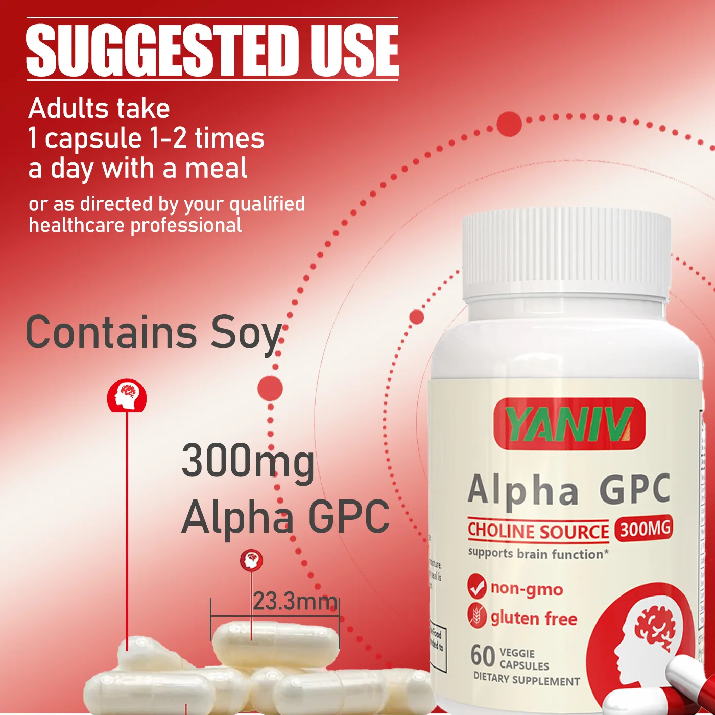 Free Sample Alpha Herbal Hard Capsules Adults' Brain Support Nootropics for Focus Memory Motivation Energy Improve Sleep