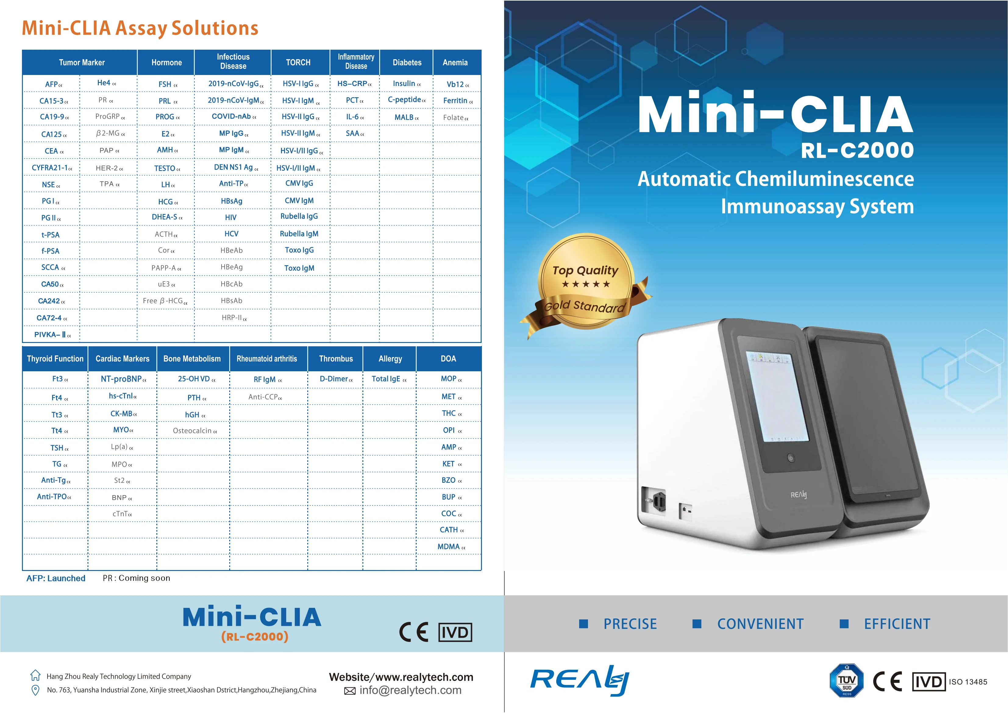 Professional laboratory equipment Mini Fully Automatic Chemiluminescence Immunoassay analyzer