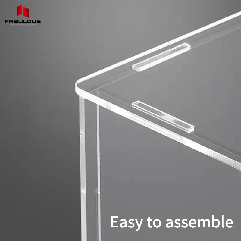 Custom Size Clear Extruded Acrylic Plastic Case Fabulous Place Card Display Rack with Lids Acrylic Boxes for Display