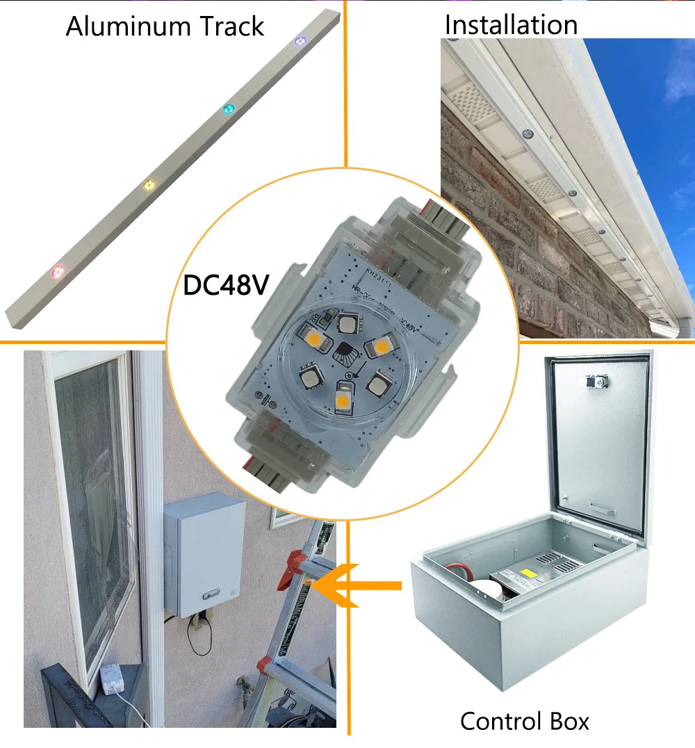 HRSYT LED Point Light Soffit Lights Customized APP Smart Control Residential Commercial Seasonal Stunning Recessed Eaves Lights