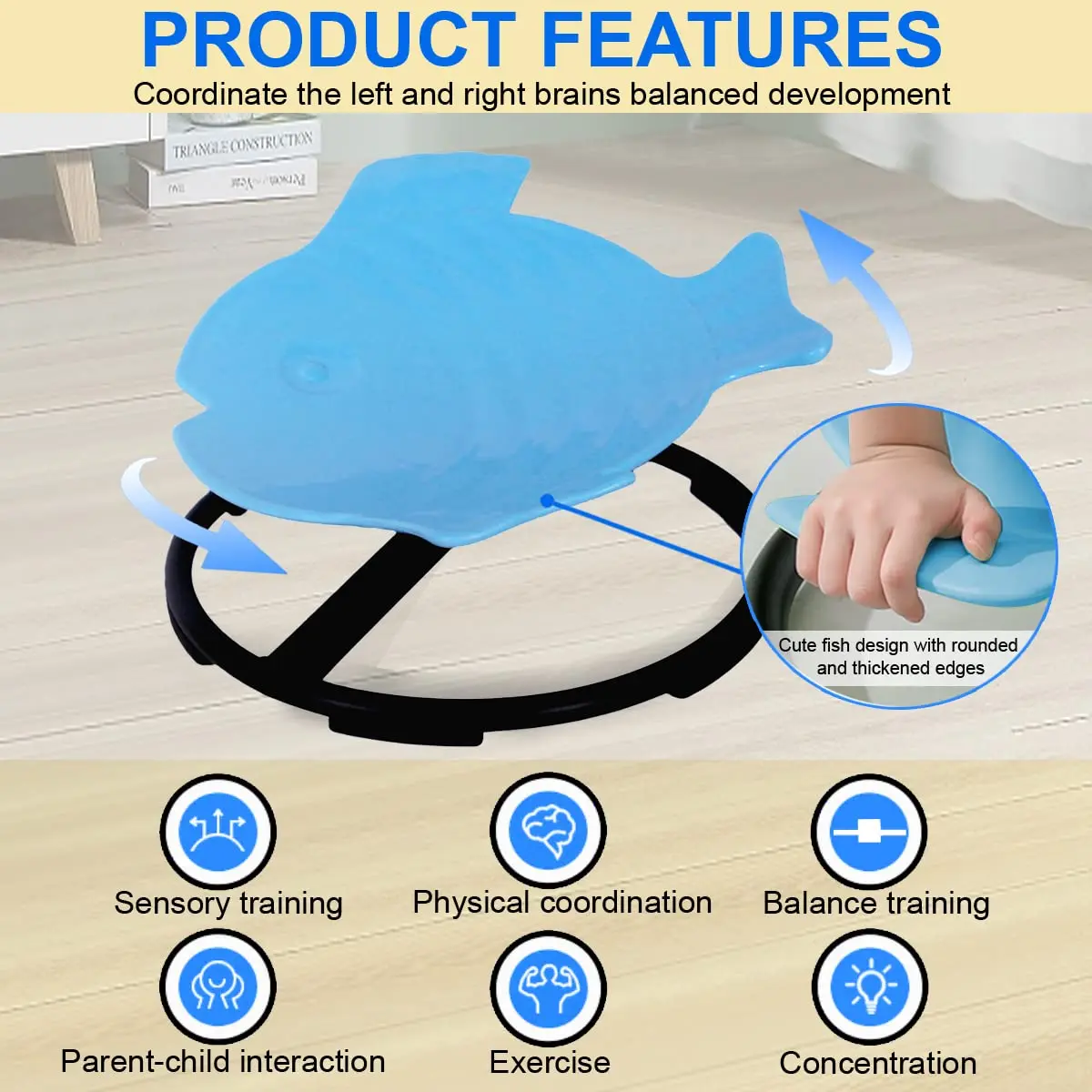 Chaise Pivotante Sensorielle Enfant – 360° Pour L'équilibre Et La Coordination | Idéale Autisme Et Besoins Sensoriels