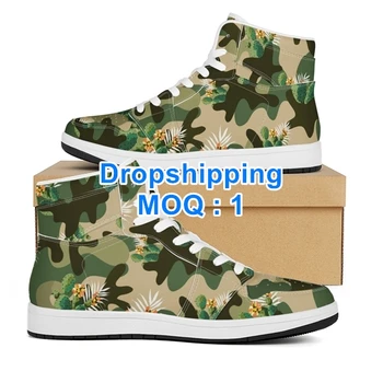 Dropshipping 2020 Korean Style Fashion Print Breathable Casual Men Casual High Top Shoes For Male Leather Sneakers Unisex