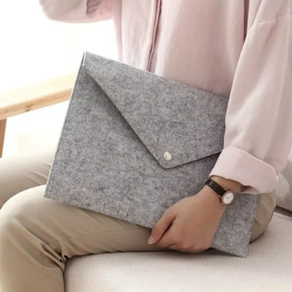 Custom portable felt expanding file folder durable work briefcase personalized document bag