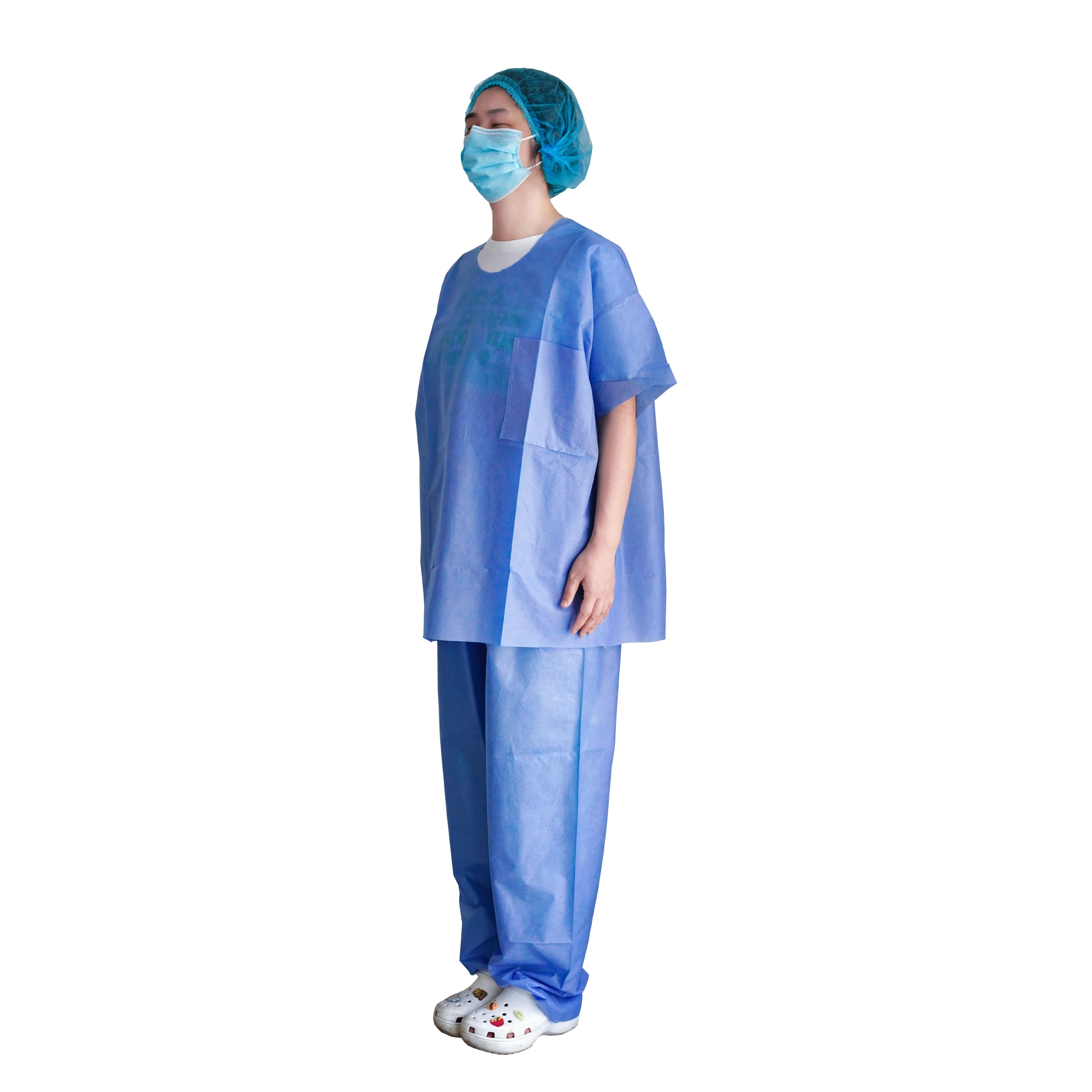 Factory Direct Supplying Disposable Scrub Suit Non Woven Doctor Scrub Suit  Breathable Scrub Suit