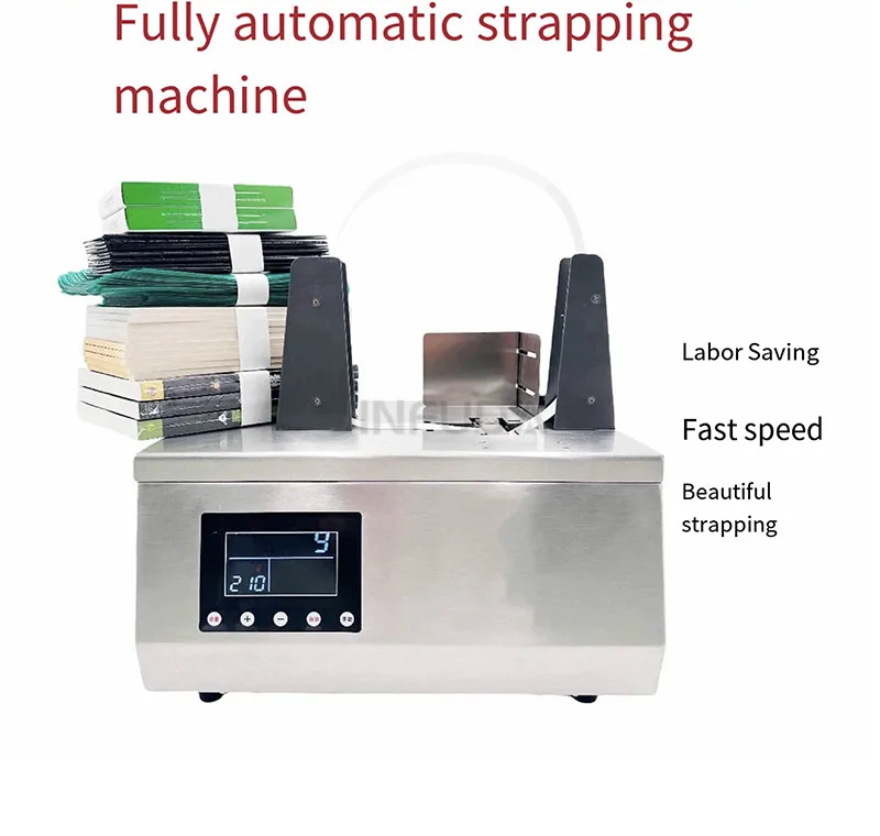 Multifunction Automatic Banding Machine Small Size Tabletop Strapping Packaging Machine for Printed Cards Labels