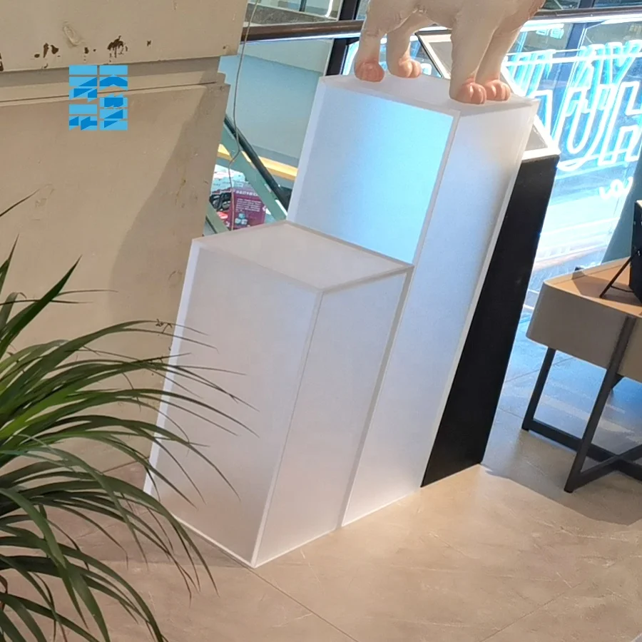OEM Custom Transparent Frosted  Square Perspex Acrylic Plinth Clear Acrylic Pedestal Stand