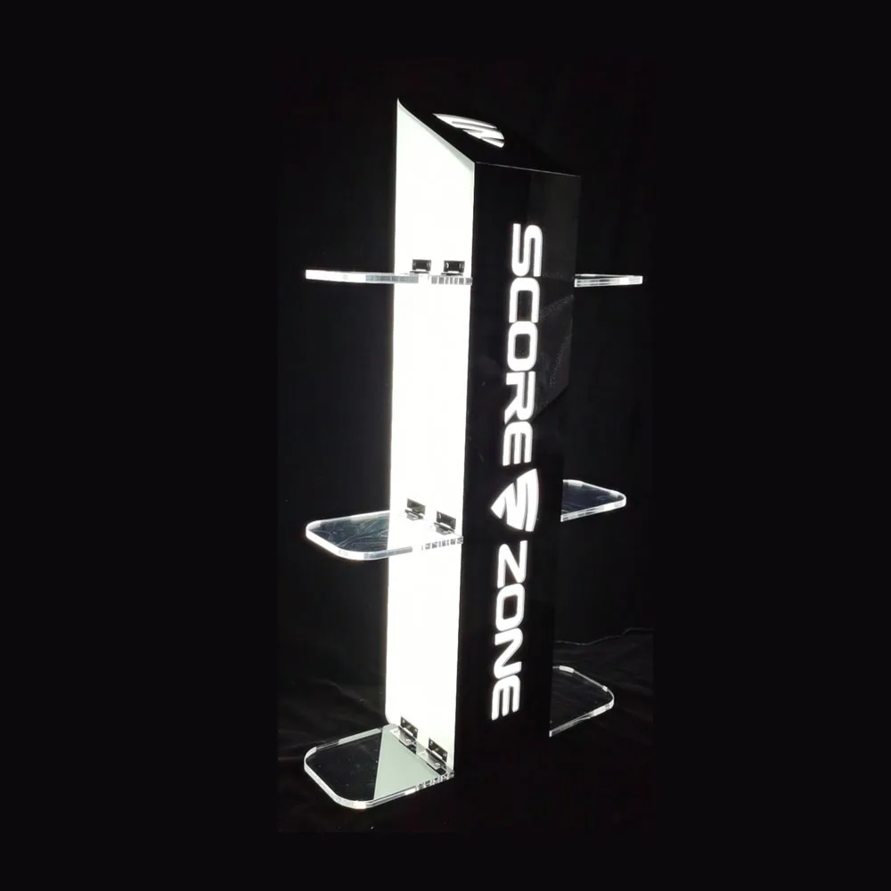 Custom Acrylic POS Retail Illuminated Display Stand with Color Changing LED Lights for Electronics Cosmetic Trade Show