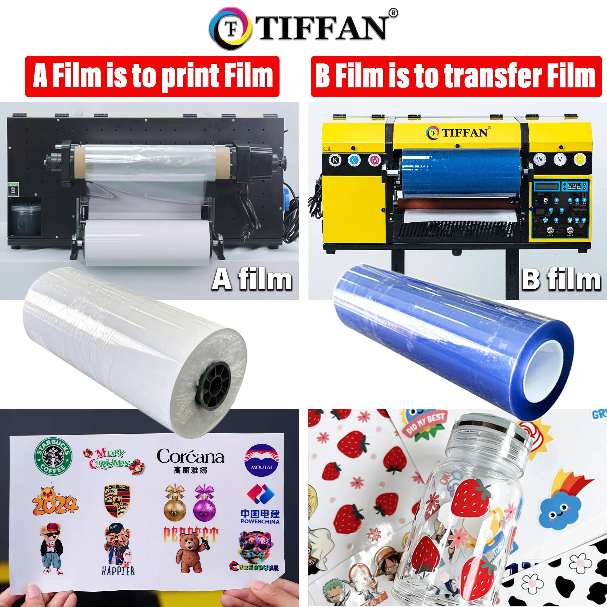 UV DTF a and B Transfer Film Roll DTF AB Film PET Sticker Film for UV ...