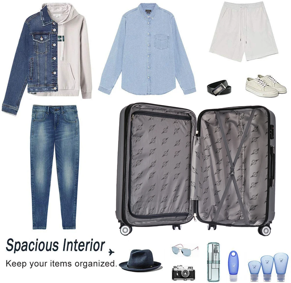 ADVANCED GREY COLOR BUSINESS MODEL HARD SHELL SUITCASE ABS MATERIAL TRAVEL SUITCASE