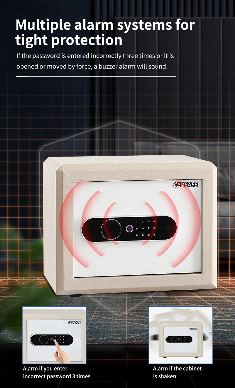 CEQSAFE High Quality Fingerprint Safe Digital Mini Fireproof Biometric Safe Box details