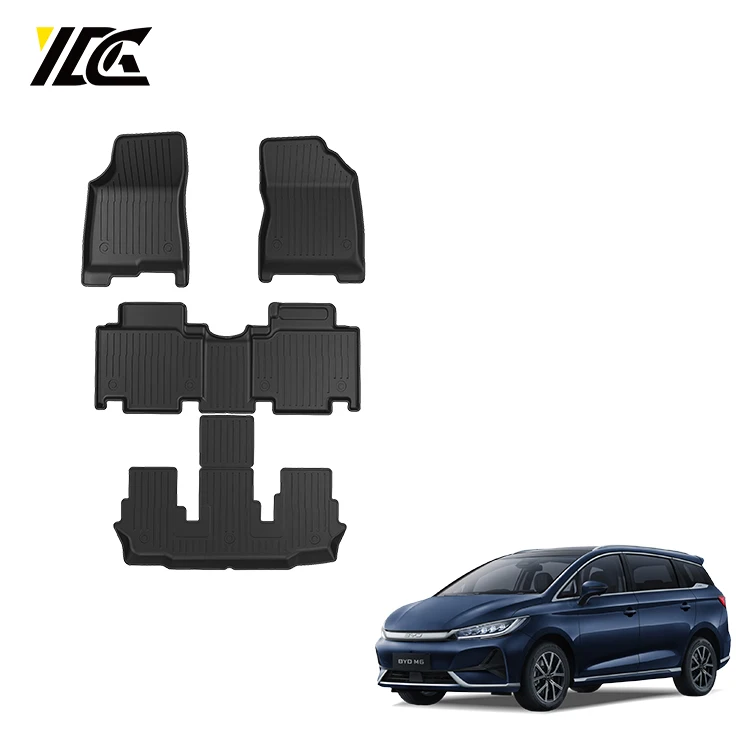 M6 6-seater TPE Anti-scratch Waterproof Surface Foot Mat Carpet Pad Car Mat 5D Car Floor Mats for BYD Emax7
