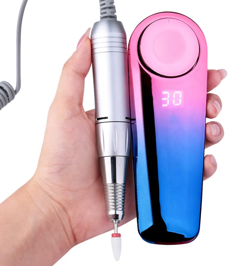 New Arrival Gradient Color 25w 35000RPM Long Lasting P10 Rechargeable Cordless Nail Drill Machine for Nail Salon
