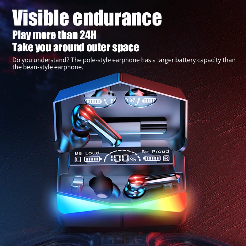 Led Tws M28 Gaming Tws Earbuds 2000mah 