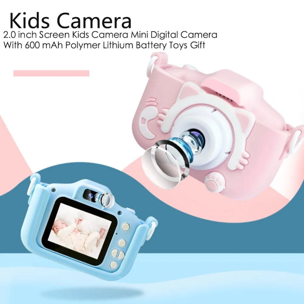 Instant Kids Funny Digital Camera for Kids Cat Cartoon Child Baby Toys with SD Card CMOS Imaging Sensor